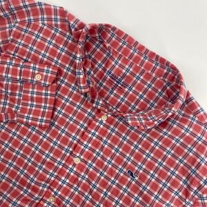 Vineyard Vines Performance Shirt Mens Extra Large Red Plaid Stretch Preppy Tech